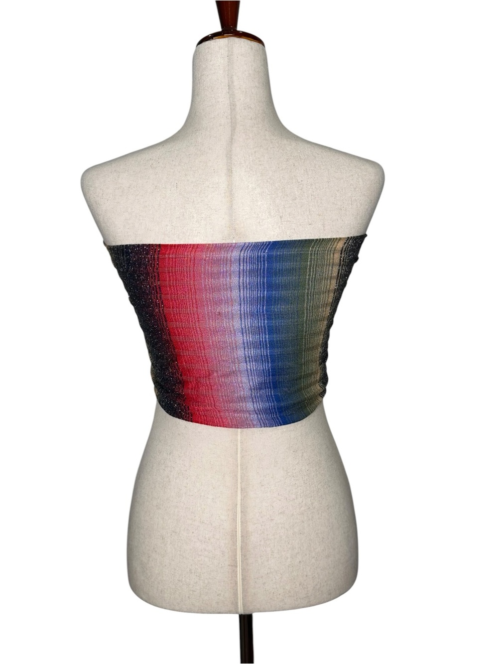 Zara Fairy style Rainbow Multicolor Metallic Bandeau Halter Top. Blogger. Rave. - Picture 7 of 13